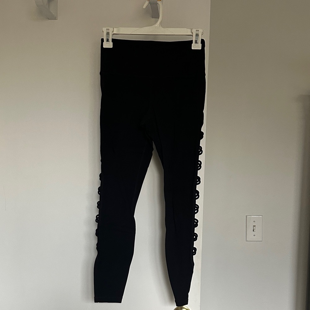 Athleta Black Leggings with Side Detailing
